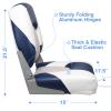 Leader Accessories A Pair of Elite Low/High Back Folding Fishing Boat Seat (2 Seats) (Blue/White/Light Grey) view 3