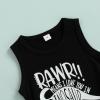 Muasaaluxi Newborn Baby Boys Shorts Set Sleeveless Letter Printed Tank Top T-Shirt Dinosaur Shorts Summer Outfits (Black, 2-3T) view 3