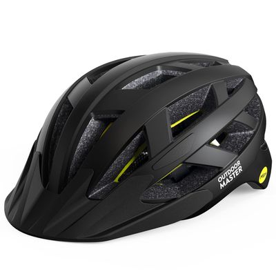 OutdoorMaster MIPS Adult Recreational Cycling Helmet - Carbon Black,M
