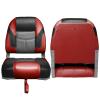 Leader Accessories A Pair of Elite Low/High Back Folding Fishing Boat Seat (2 Seats) (Red/Charcoal/Black) view 2