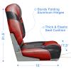 Leader Accessories A Pair of Elite Low/High Back Folding Fishing Boat Seat (2 Seats) (Red/Charcoal/Black) view 3