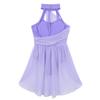 Fldy Kids Girls Lyrical Dance Costumes Modern Jazz Dancewear Sleeveless Mesh Dress Ballet Dance Outfits Lavender 6 Years view 4