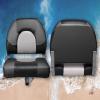 Leader Accessories A Pair of Elite Low/High Back Folding Fishing Boat Seat (2 Seats) (Light Grey/Charcoal/Black) view 2