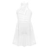 Fldy Kids Girls Lyrical Dance Costumes Modern Jazz Dancewear Sleeveless Mesh Dress Ballet Dance Outfits Ivory 8 Years view 1
