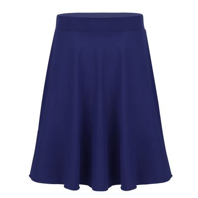 iiniim Big Girls Knee Length High Waist A-Line Pleated Flared Skater Skirt Summer School Uniforms Skirt Casual Daily Dress Navy_Blue 6