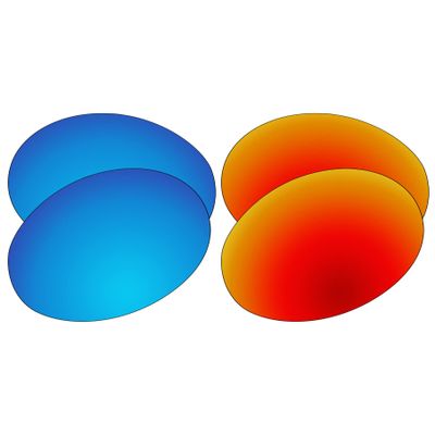 EZReplace Lenses Replacement for Oakley Eye Jacket Redux OO9438 Sunglasses (Polarized Lenses) - Fits Oakley Eye Jacket Redux Frame (Ice Blue+Fire Red)