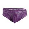 Daenrui Men's Floral Lace Sissy Pouch Panties See Through Bikini Briefs Lingerie Thongs Underwear Purple X-Large view 1