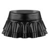 Fldy Women's Solid Novelty Metallic Pleated Mini Skirt Double Layer Tutu Flare Dance Dresses Black Large view 1