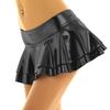 Fldy Women's Solid Novelty Metallic Pleated Mini Skirt Double Layer Tutu Flare Dance Dresses Black Large view 3