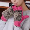ERFV Cold Weather Gloves For Women Knitted Warm Cartoon Hedgehog Winter Fleece Cotton Thick Finger Gloves Insulation Mittens view 4