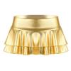 Fldy Women's Solid Novelty Metallic Pleated Mini Skirt Double Layer Tutu Flare Dance Dresses Gold XX-Large view 1