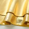 Fldy Women's Solid Novelty Metallic Pleated Mini Skirt Double Layer Tutu Flare Dance Dresses Gold XX-Large view 4