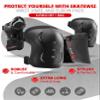 SKATEWIZ Knee and Elbow Pads for Kids 5-8 - Impact Size XS Black - Knee Pads for Kids - Wrist Guards for Skating Scooter Roller Skates Skateboard - Ice Skates Ages 6-12 view 3