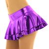 Fldy Women's Solid Novelty Metallic Pleated Mini Skirt Double Layer Tutu Flare Dance Dresses Purple XX-Large view 3