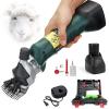 XYEJL Sheep Shears, 200W Brushless Professional Rechargeable Electric Sheep Shears for Shaving Fur Wool in Sheep, Goats, Cattle, Farm Livestock Pet, Animal Hair Clipper,DarkGreen-110V view 1