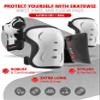 SKATEWIZ Knee and Elbow Pads for Kids 8-14 - Impact Size S White - Knee Pads for Kids - Wrist Guards for Skating Scooter Roller Skates Skateboard - Ice Skates Ages 6-12 view 3