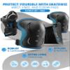 SKATEWIZ Knee and Elbow Pads for Kids 8-14 - Impact Size S Blue - Knee Pads for Kids - Wrist Guards for Skating Scooter Roller Skates Skateboard - Ice Skates Ages 6-12 view 3