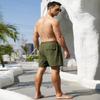 SILKWORLD Mens Swimming Trunks with Compression Liner 2 in 1 Quick-Dry Bathing Suits with Zipper Pockets Army Green view 4