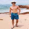 SILKWORLD Mens Swimming Trunks with Compression Liner 2 in 1 Quick-Dry Bathing Suits with Zipper Pockets Blue view 2