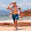 SILKWORLD Mens Swimming Trunks with Compression Liner 2 in 1 Quick-Dry Bathing Suits with Zipper Pockets Blue view 4