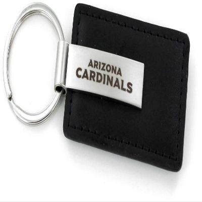 Aminco NFL Arizona Cardinals Leather Keychain with Laser Engraved Logo