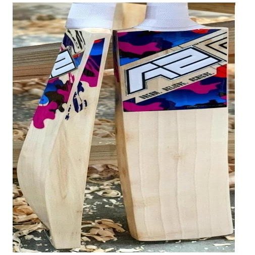 Cricket Grade-2 English Willow Bats A2 Vertex (2022 Range), Machine-Knocked, Clear Anti Scuff Sheet, Rubber Toe Guard & Bat Cover Included. (SH)