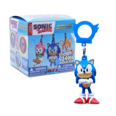 Just Toys LLC Official Sonic The Hedgehog Series3 Backpack Hangers 2.5 Licensed Collectible Keychain, Random Blind Pack (Sonic, Shadow, Knuckles, Tails, Metal Sonic)