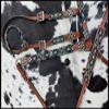 Showman Black & Turquoise Beaded Southwest Design Single Ear Leather Headstall & Breast Collar Set, Average Full Size Horse view 2