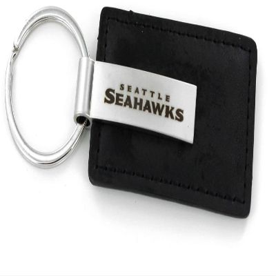 Aminco NFL Seattle Seahawks Leather Keychain with Laser Engraved Logo