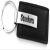 Aminco NFL Pittsburgh Steelers Leather Keychain with Laser Engraved Logo view 1