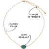 Teal Necklace for Women - Teal Jewelry, Dark Blue and Gold Tone Necklace for Women with Iridescent Simulated Druzy Stone, Boho Gold Tone Chain, Dainty Simple Pendant, Bohemian Preppy Delicate Chain view 4