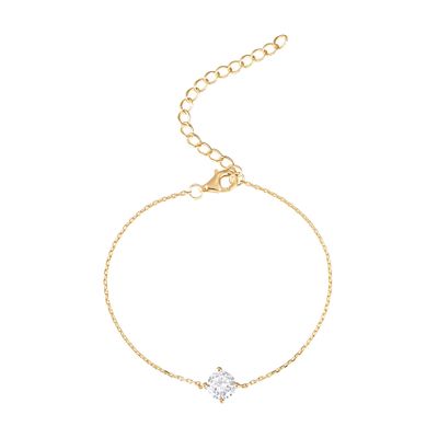 PAVOI Diamond Solitaire Bridesmaid Bracelet for Women, Yellow Gold, Diamond
