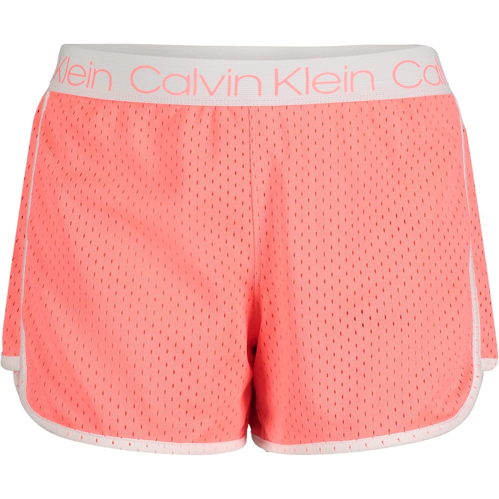 Calvin Klein Girls' Performance Running Shorts, Quick-Drying Mesh, Elastic Waistband & Pull-On Style, Jolt Pink, 8-10
