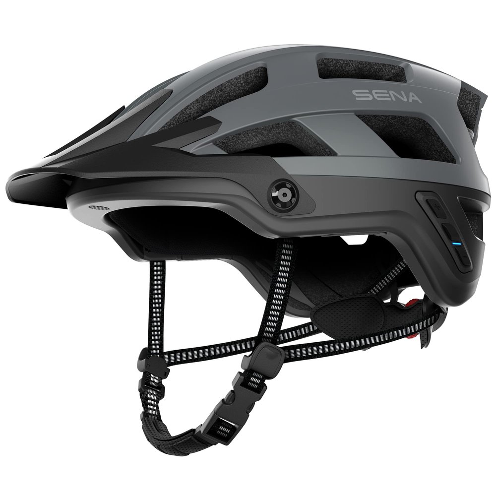 Sena M1 EVO Smart Mountain Bike Bluetooth Helmet Integrated Mesh Intercom System (Matte Gray, Large)
