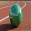 RT Green 4k turned iron shot put. Skillfully made. Meets all IAAF specifications. Lathe turned to 103mm. Regularly seen in top competition. Increase your personal record with this proven medal winner. view 2
