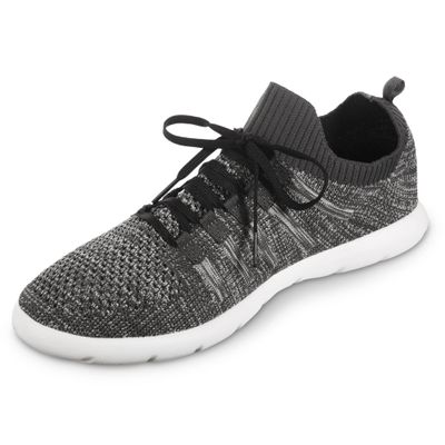 isotoner mens Lace Up Indoor/Outdoor Sneaker Slipper, Dark Charcoal, 13 US