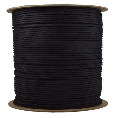 1000 Foot Spool of Black 550 lb Cord Type III Paracord
