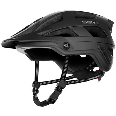 Sena M1 EVO Smart Mountain Bike Bluetooth Helmet Integrated Mesh Intercom System (Matte Black, Large)