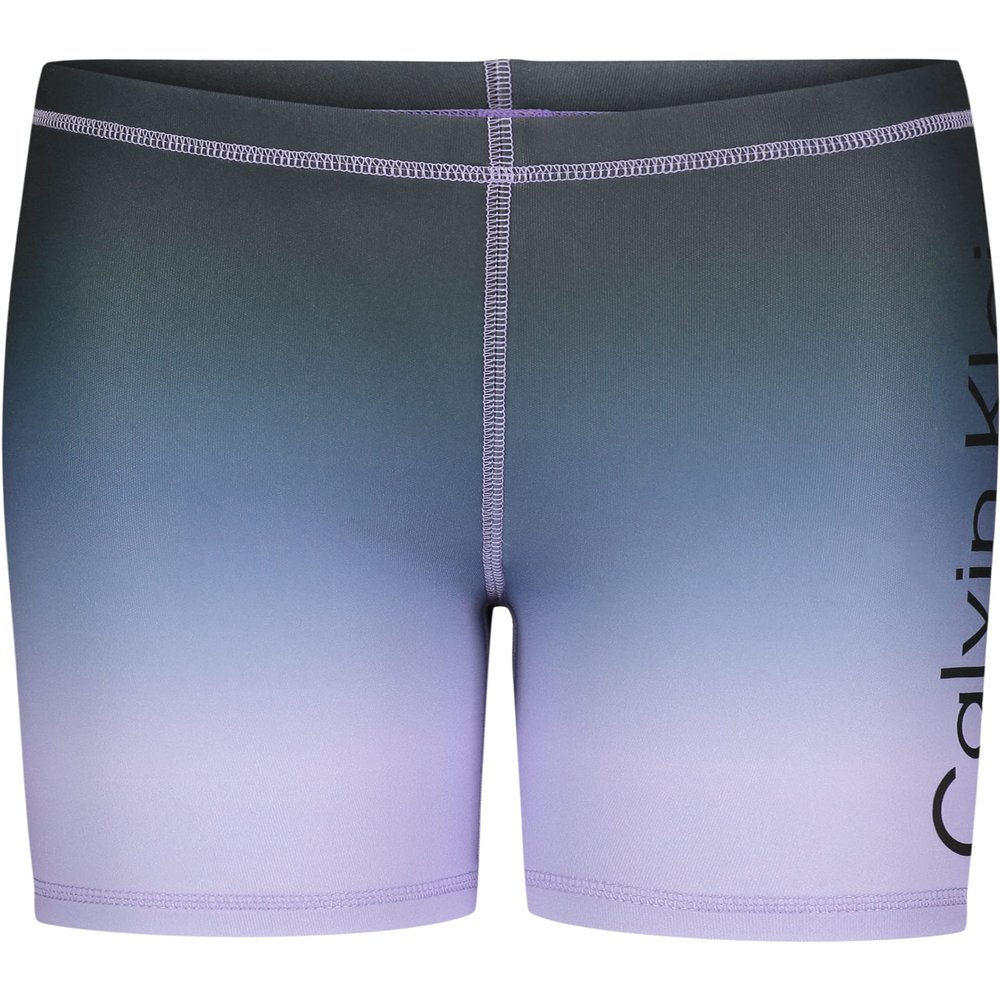 Calvin Klein Girls' Performance Bike Shorts, Soft & Stretchy with Flat Waistband & Snug Fit, Violet Ombre, 12-14