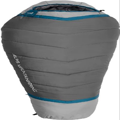 ALPS Mountaineering Blaze +20 Mummy Sleeping Bag Short, Gray/Charcoal - New