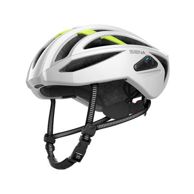 Sena R2 EVO Road Cycling Bluetooth Helmet Integrated Mesh Intercom System (Matte White, Medium)