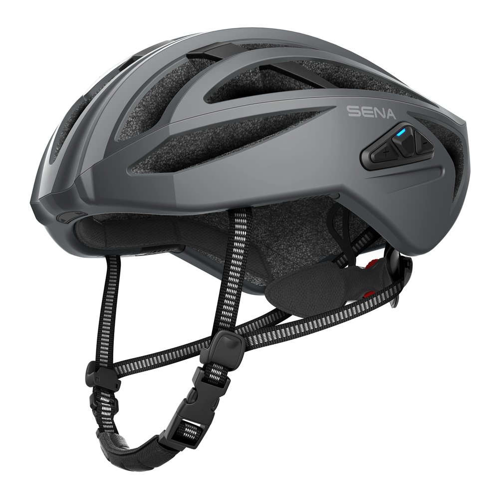 Sena R2 EVO Road Cycling Bluetooth Helmet Integrated Mesh Intercom System(Matte Gray, Small)