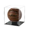 Basketball Display Case Clear Acrylic Glass Cube Assemble Countertop Box Soccer Frame with Sports Protection with Black Stand Holder view 2