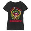 Disney Muppets Animal Holiday Girls Short Sleeve Tee Shirt Black view 1