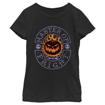 Disney Girl's Master of Fright T-Shirt, Black, Small