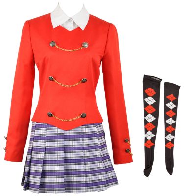 Weixu The Musical Rock Cosplay Costume Red School Uniform Dress Halloween Outfit for Women L