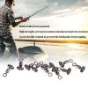Alomejor Fishing Rolling Swivel Alloy Brass Swivels Nickle Rolling Solid Rings Triple Swivel Cross Line Fishing Connectors(Small) view 3