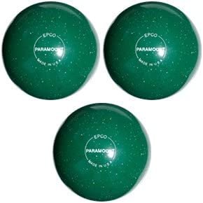 BuyBocceBalls - EPCO Duckpin Bowling Balls - - (4 7/8 inch- 3lbs. 8 oz.) Pack of 3 - Speckled House Ball - Green - Made in USA