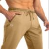 G Gradual Men's Sweatpants with Zipper Pockets Tapered Joggers for Men Athletic Pants for Workout, Jogging, Running (Dark Khaki, Large) view 3