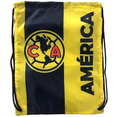 Icon Sports Fan Shop Liga MX Soccer Mexican Futbol Team Logo Cinch Bag (Club America, Allwall Yellow)
